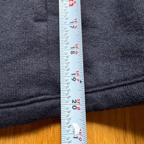 PrAna Size S Nautical Blue Navy Ziller Wool Blend Cropped Hoodie Sweatshirt - Picture 10 of 15